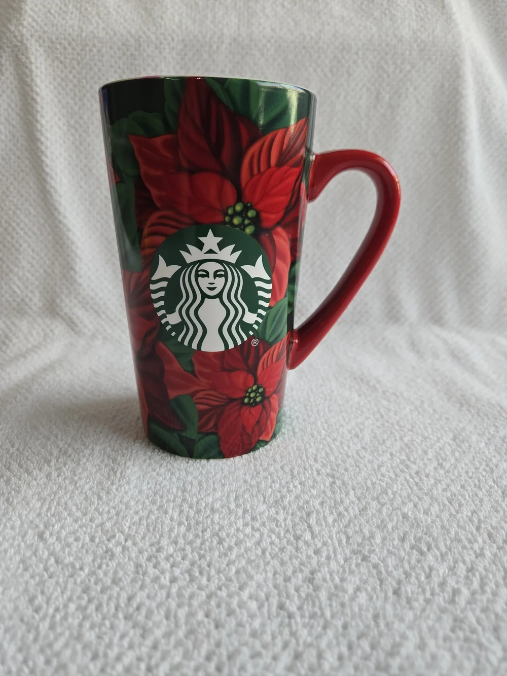 Starbucks Red Poinsettia Ceramic Mug - Holiday Home Accent
